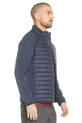 Giacca imbottita blu con maniche in maglia Skechers JA141