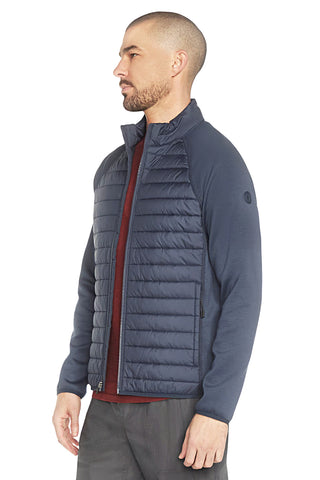 Giacca imbottita blu con maniche in maglia Skechers JA141