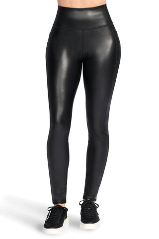 Skechers GO WALK – Lange Leggings mit hoher Taille aus schwarzem Tech-Stoff