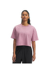 T-shirt cropped rosa in misto cotone ad asciugatura rapida Under Armour Rival SS