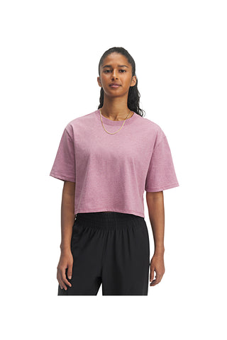 Under Armour – Rival SS – Kurz geschnittenes T-Shirt aus schnelltrocknender Baumwollmischung in Rosa