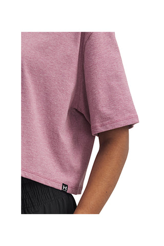 T-shirt cropped rosa in misto cotone ad asciugatura rapida Under Armour Rival SS