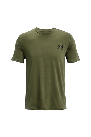 Under Armour M Sportstyle LC SS Leichtes, schnelltrocknendes grünes T-Shirt aus Baumwollmischung