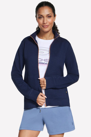 Blaue Jacke mit Reißverschluss Skechers GO WALK Everywhere Jacket