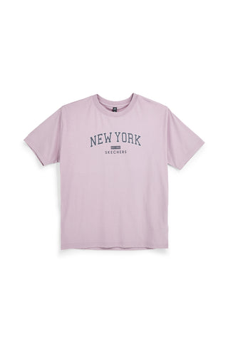 Mauve T-Shirt in Übergröße mit Los Angeles Skechers Destination Short Sleeve Tee Druck