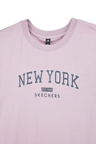 Mauve T-Shirt in Übergröße mit Los Angeles Skechers Destination Short Sleeve Tee Druck