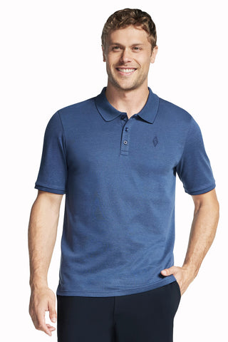 Polo blu traspirante Skechers Off Duty Polo