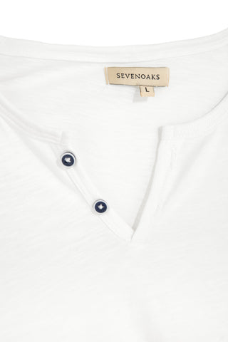 T-shirt bianca con bottoni Sevenoaks NBY1343