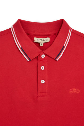 Polo rosso collo con bottoni Sevenoaks NBY6116