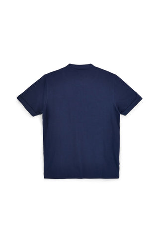 Sevenoaks NBY1443 blau Rundhalsausschnitt Knopf-T-Shirt