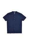 Sevenoaks NBY1443 blau Rundhalsausschnitt Knopf-T-Shirt
