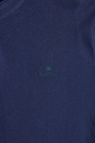 Sevenoaks NBY1443 blau Rundhalsausschnitt Knopf-T-Shirt