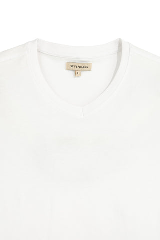 Sevenoaks NBY702 weißes Kurzarm-T-Shirt mit V-Ausschnitt