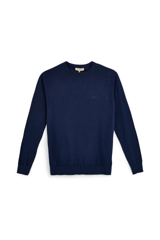 Sevenoaks blau Baumwolle Rundhalsausschnitt Pullover Nby01