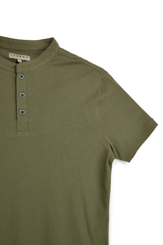 T-shirt verde collo coreano con bottoni Pittarello Tierra NBY3032