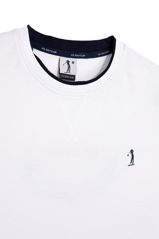 T-shirt bianca con profili a contrasto in cotone Us golf TS1053