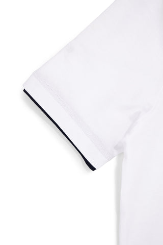 T-shirt bianca con profili a contrasto in cotone Us golf TS1053