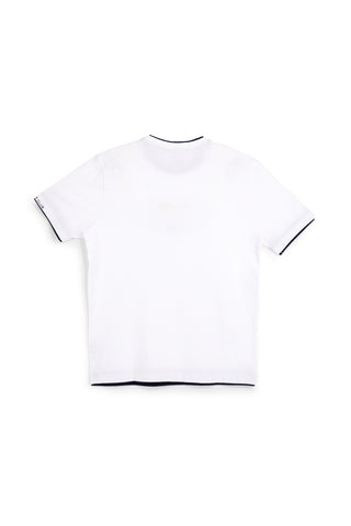 T-shirt bianca con profili a contrasto in cotone Us golf TS1053