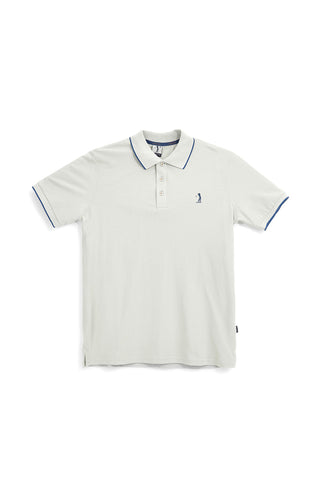 Graues Poloshirt mit kontrastierenden Paspeln und gesticktem Logo Us golf PO2002