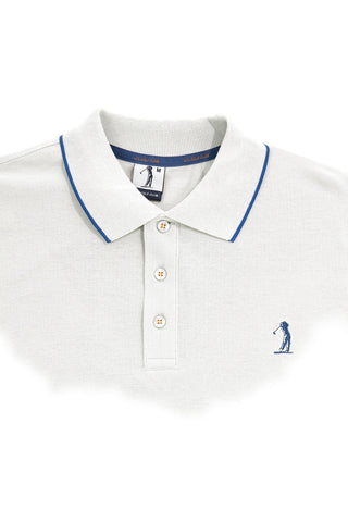 Graues Poloshirt mit kontrastierenden Paspeln und gesticktem Logo Us golf PO2002