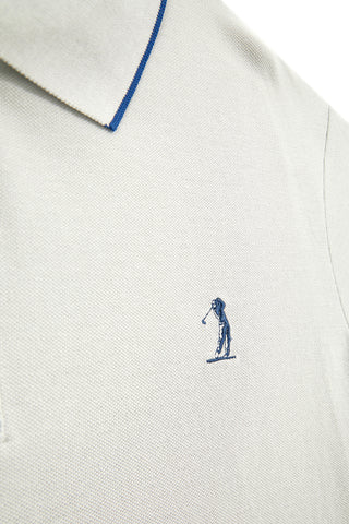 Graues Poloshirt mit kontrastierenden Paspeln und gesticktem Logo Us golf PO2002