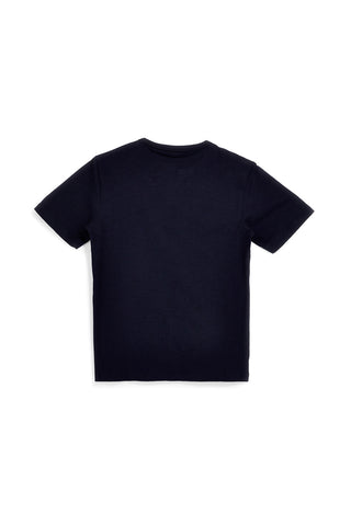 Blaues T-Shirt mit Baumwolle serafino Halsausschnitt Us Golf TS1103