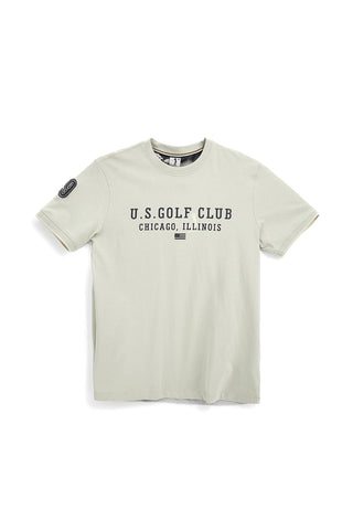 Grünes T-Shirt mit Frontprint und Ärmelaufnäher Us golf TS2607