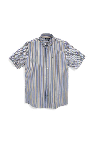 Camicia blu a righe con taschino Us golf CA2602