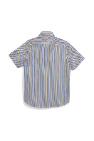Camicia blu a righe con taschino Us golf CA2602