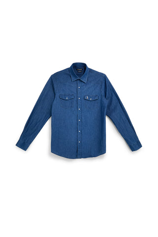Camicia Denim Blu con Taschini Us Golf CA2614