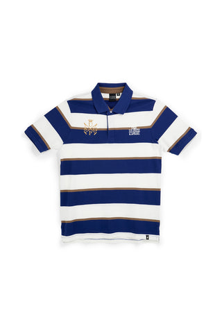 Polo blu e bianca a righe 100% cotone U.s. grand polo US61515M