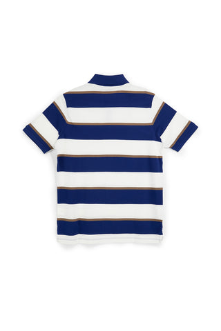 Blau-weiß gestreiftes Poloshirt 100% Baumwolle U.s. grand polo US61515M