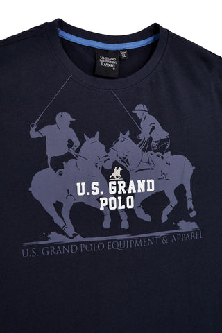 Blaues T-Shirt mit Logodruck U.s.grand polo US61612M