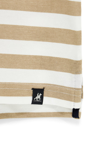 Beige und weiß gestreiftes Poloshirt 100% Baumwolle U.s. grand polo US61505M