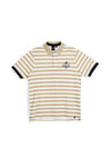 Beige und weiß gestreiftes Poloshirt 100% Baumwolle U.s. grand polo US61505M