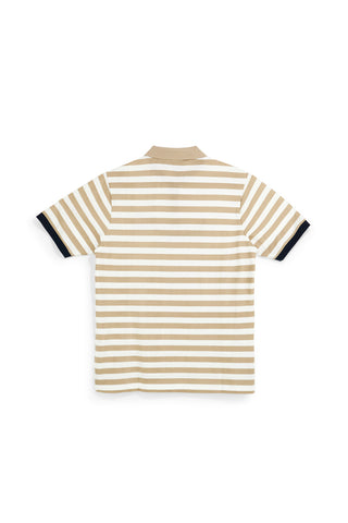 Beige und weiß gestreiftes Poloshirt 100% Baumwolle U.s. grand polo US61505M