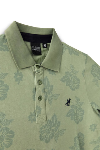 Polo verde floreale 100% cotone U.s.grand polo US61514