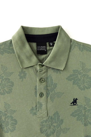 Polo verde floreale 100% cotone U.s.grand polo US61514
