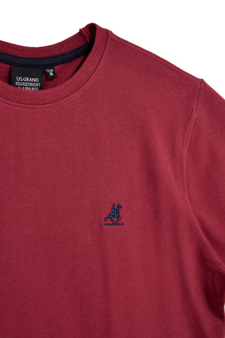 T-shirt rossa con logo ricamato U.s. grand polo USSS629M