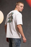 T-shirt grigia stampa grafica retro Boardman alpha PT-M-T-9061