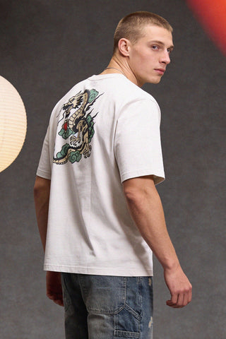 Graues T-Shirt mit Retro-Grafikdruck Boardman alpha PT-M-T-9061