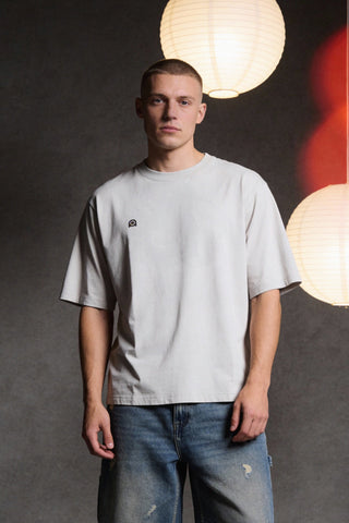 Graues T-Shirt mit Retro-Grafikdruck Boardman alpha PT-M-T-9061
