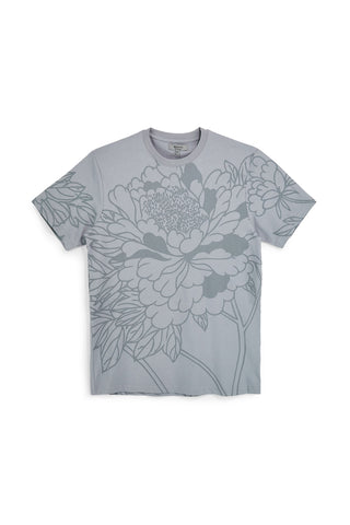 Graues Baumwoll-T-Shirt mit Blumendruck Boardman Alpha pt-m-t-9063