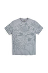 Graues Baumwoll-T-Shirt mit Blumendruck Boardman Alpha pt-m-t-9063