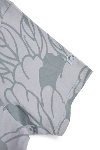 Graues Baumwoll-T-Shirt mit Blumendruck Boardman Alpha pt-m-t-9063