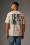 Beigefarbenes Baumwoll-T-Shirt mit Boardman Alpha Grafikdruck pt-m-t-9065