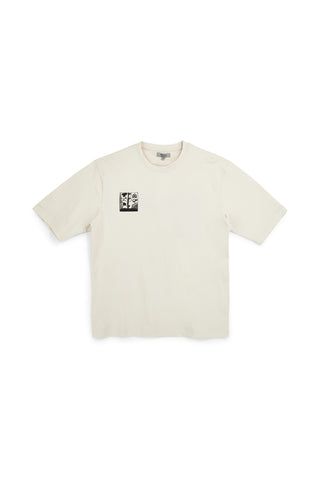 Beigefarbenes Baumwoll-T-Shirt mit Boardman Alpha Grafikdruck pt-m-t-9065
