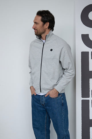 Graues Sweatshirt mit Reißverschluss und Stehkragen Boardman Alpha pt-m-t-9072