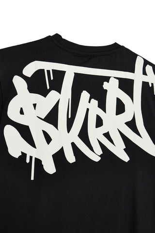 T-shirt in cotone nera con stampa grafica Boardman Alpha pt-m-t-9074