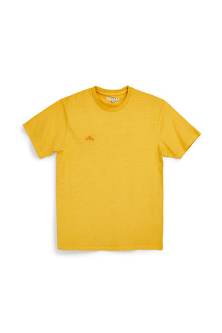 Gelbes Baumwoll-T-Shirt mit Pittarello Tierra-Logo pt-m-9067